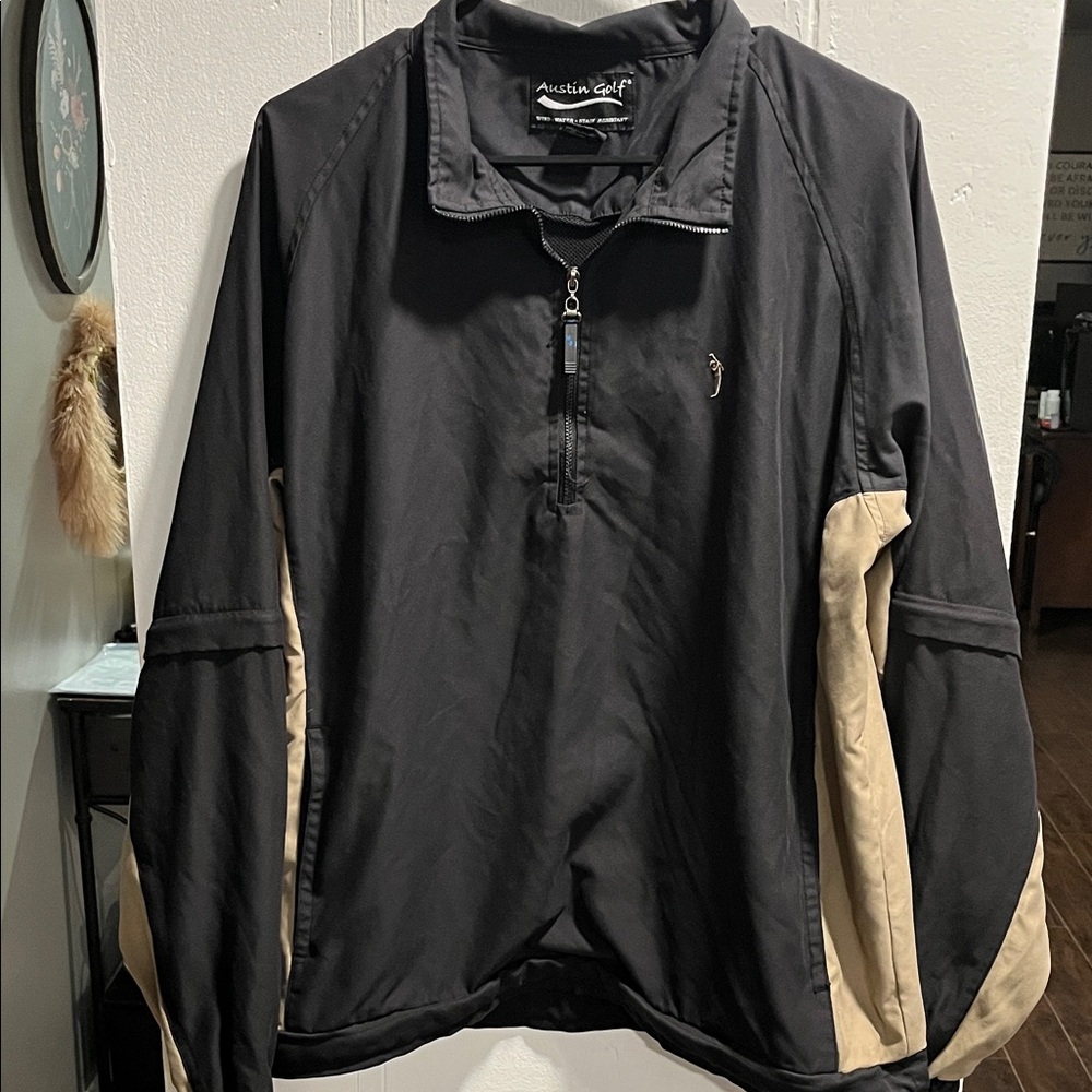 Austin Golf Black and Tan Windbreaker Size Small for Men